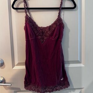 Hollister Burgundy Lace Tank